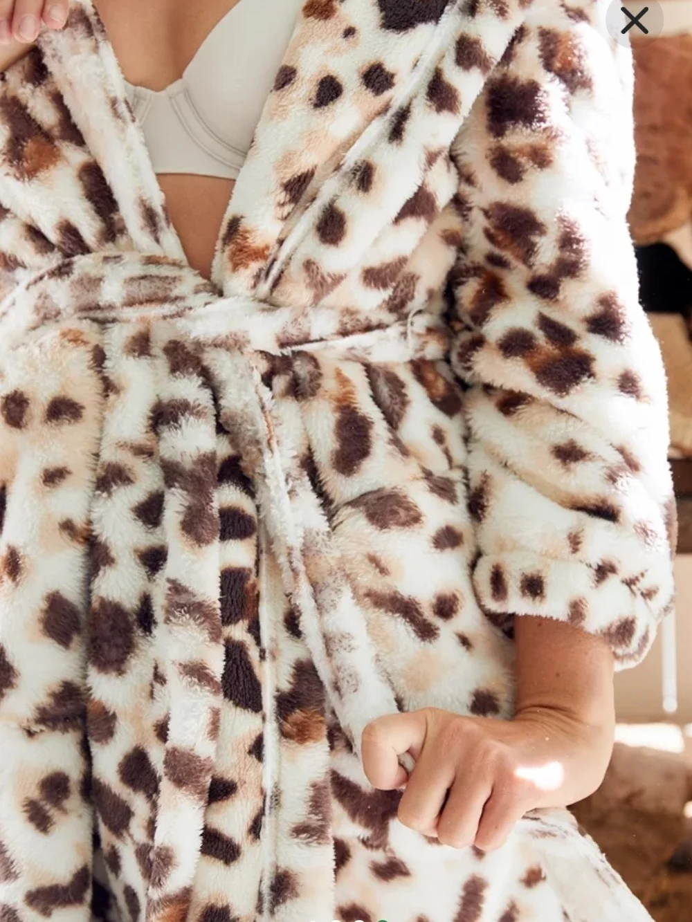 NWT Aerie Sherpa Robe Leapord print cozy comfy - Picture 5 of 6